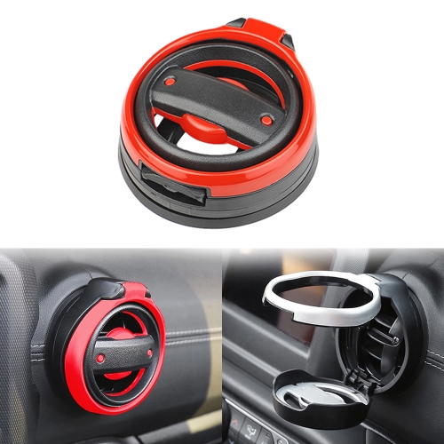 

For Jeep Wrangler JK 2007-2017 JL / JT 2018+ Car Air Conditioner Air Vent Water Cup Holder (Red)