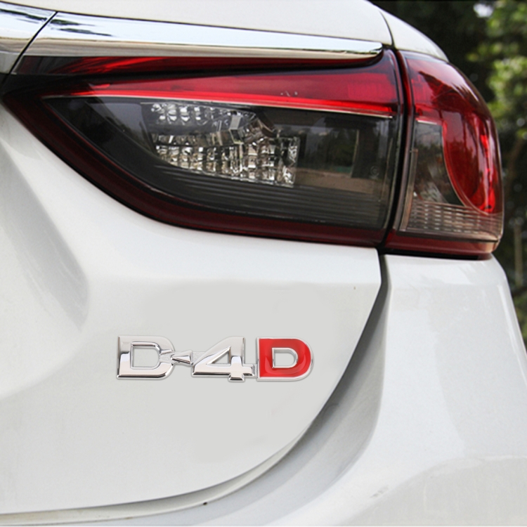 

Car D4D Personalized Aluminum Alloy Decorative Stickers, Size:10 x 2.5cm (Silver)