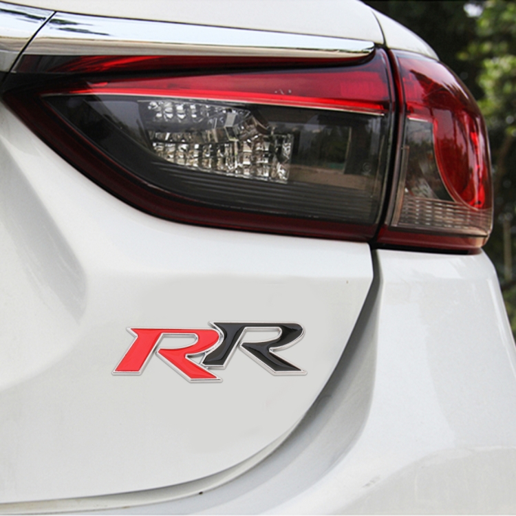 

Car Dual R Personalized Aluminum Alloy Decorative Stickers, Size:11 x 3.5cm (Red + Black)