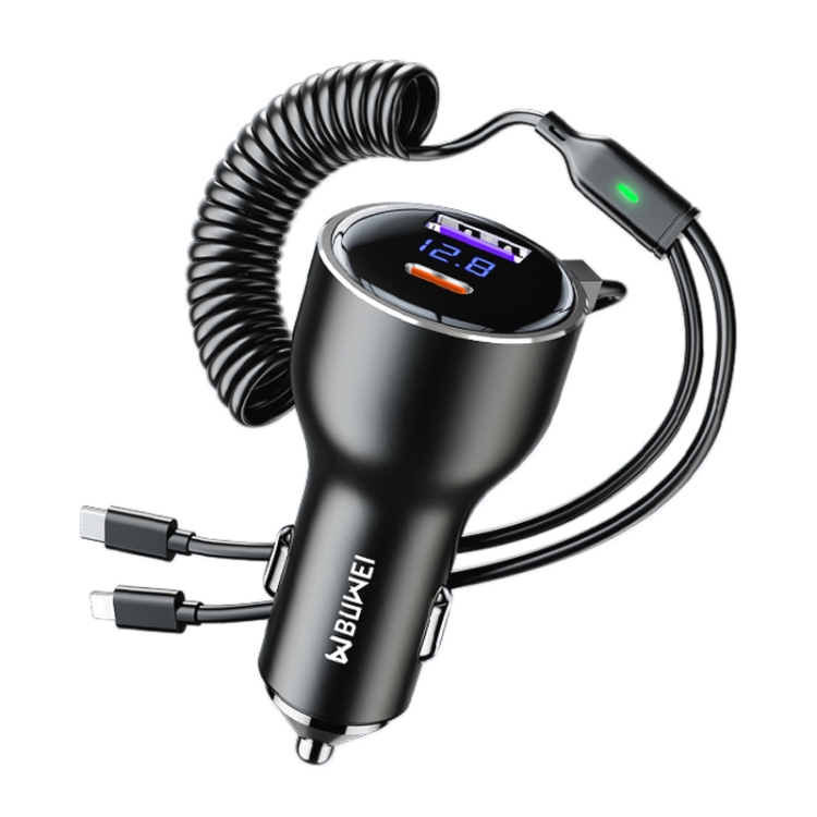 

BW25 290W 2 in 1 Charging Cable & USB+USB-C / Type-C Dual Port Car Charger