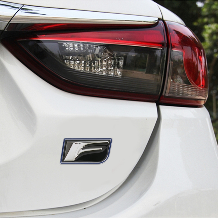 

Car F Pattern Aluminum Alloy Personalized Decorative Stickers, Size:7.5x3.5x04cm (Silver Black)