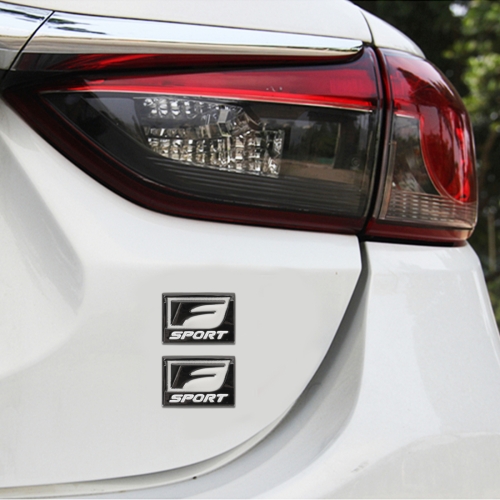 

2pcs Car Type D F-SPORT Aluminum Alloy Personalized Decorative Stickers, Size:3.8x2.8x0.4cm