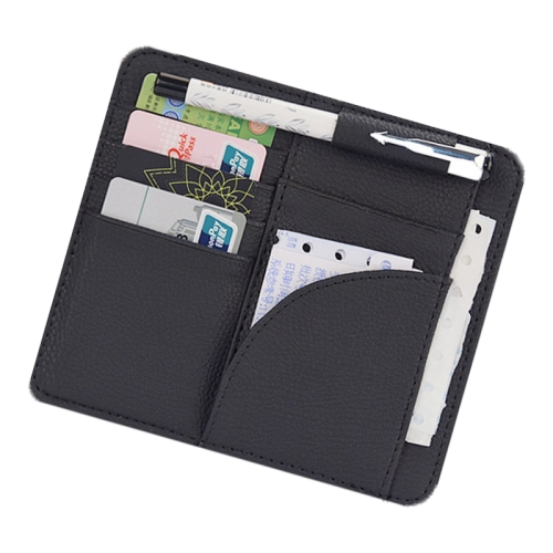 

Car Multifunctional Sun Visor Card Holder Bill Storage Card Bag (Black)