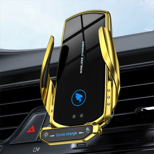 

A18 15W Smart Car Air Outlet Magnetic Wireless Charging Phone Navigation Holder (Gold)