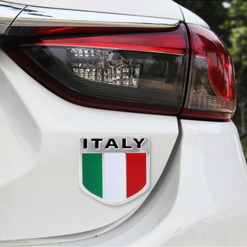 

Shield Shape Metal Car Badge Decorative Sticker, Size: Large(Italy Flag)