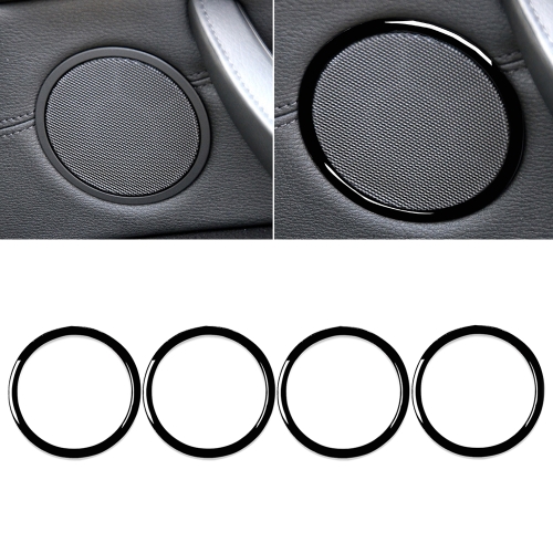 

4pcs / Set Car Door Horn Ring Decorative Sticker for BMW X5 E70 2008-2013 / X6 E71 2009-2014, Left and Right Drive Universal(Black)