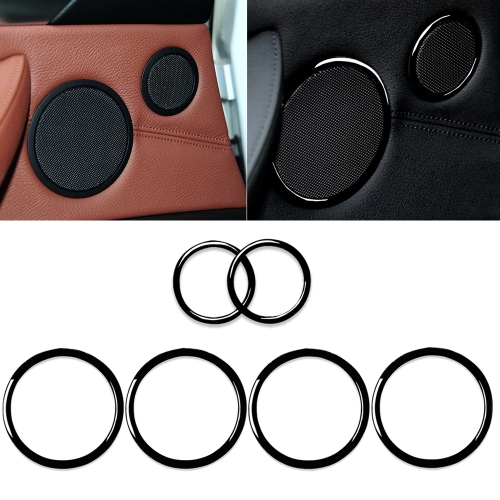 

6pcs / Set Car Door Horn Ring Decorative Sticker for BMW X5 E70 2008-2013 / X6 E71 2009-2014, Left and Right Drive Universal(Black)