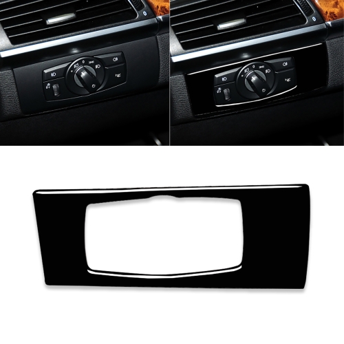 

Car Left Drive Headlight Switch Panel Decorative Sticker for BMW E70 X5 / E71 X6 2008-2013(Black)