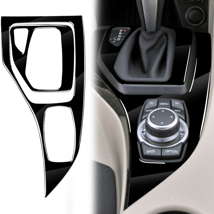 

2pcs / Set Car Left Drive Gear Panel Decorative Sticker for BMW X1 E84 2011-2015(Black)
