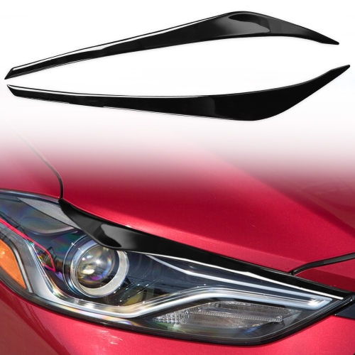

Pair Car Lamp Eyebrow Soft Decorative Sticker for Hyundai Elantra 2016-2018 (Black)