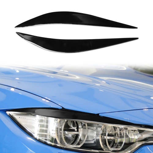 

Pair Car Lamp Eyebrow Soft Decorative Sticker for BMW 4 Series F32/F33/F36 2012-2017, M3 F80 & M4 F82/F83 2014-2016 (Black)