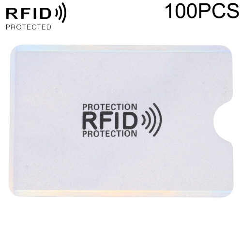 

100 PCS Aluminum Foil Anti Theft RFID Blocking Sleeve Card Protector, Size: 9.1*6.3cm (Silver)