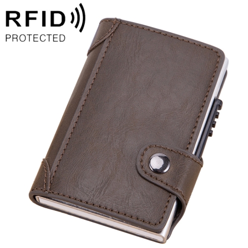 

X-51 Automatically Pop-up Card Type Anti-magnetic RFID Anti-theft PU Leather Wallet with Card Slots(Coffee)