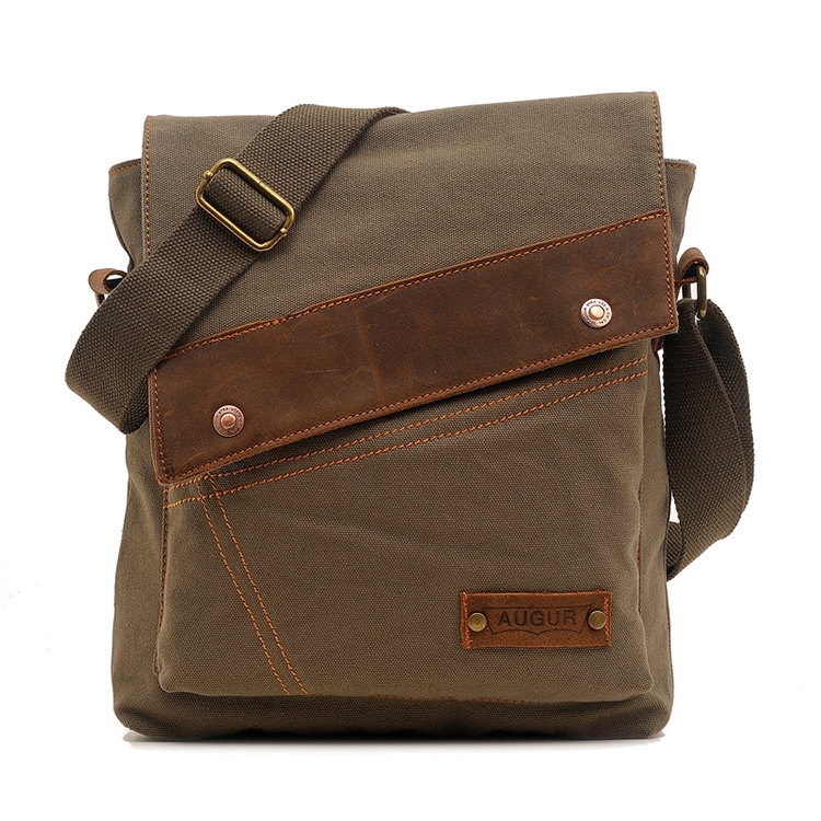 SUNSKY - AUGUR 9088 Bandolera tipo bandolera de lona de estilo retro  vertical (verde militar)