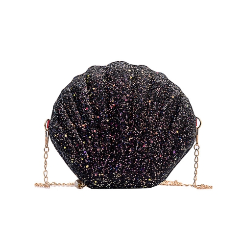 

Shell Shape Fashion Sequined Single Shoulder Crossbody Bag (Black)