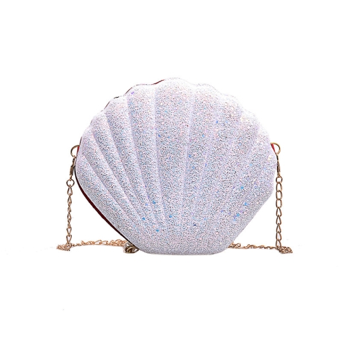 

Shell Shape Fashion Sequined Single Shoulder Crossbody Bag (White)