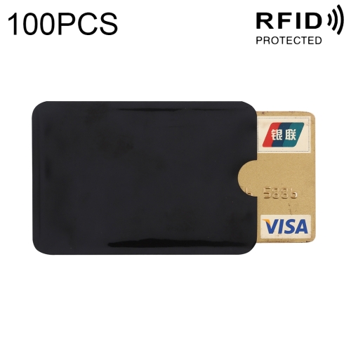 

100 PCS Aluminum Foil RFID Blocking Credit Card ID Bank Card Case Card Holder Cover, Size: 9 x 6.3cm (Black)