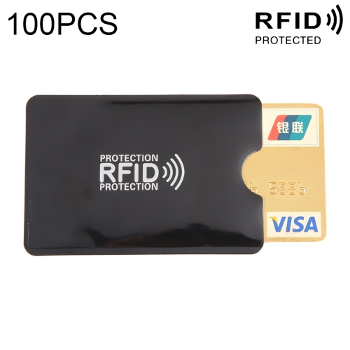 

100pcs Aluminum Foil RFID Blocking Credit Card ID Bank Card Case, Size: 9 x 6.3cm (Black)