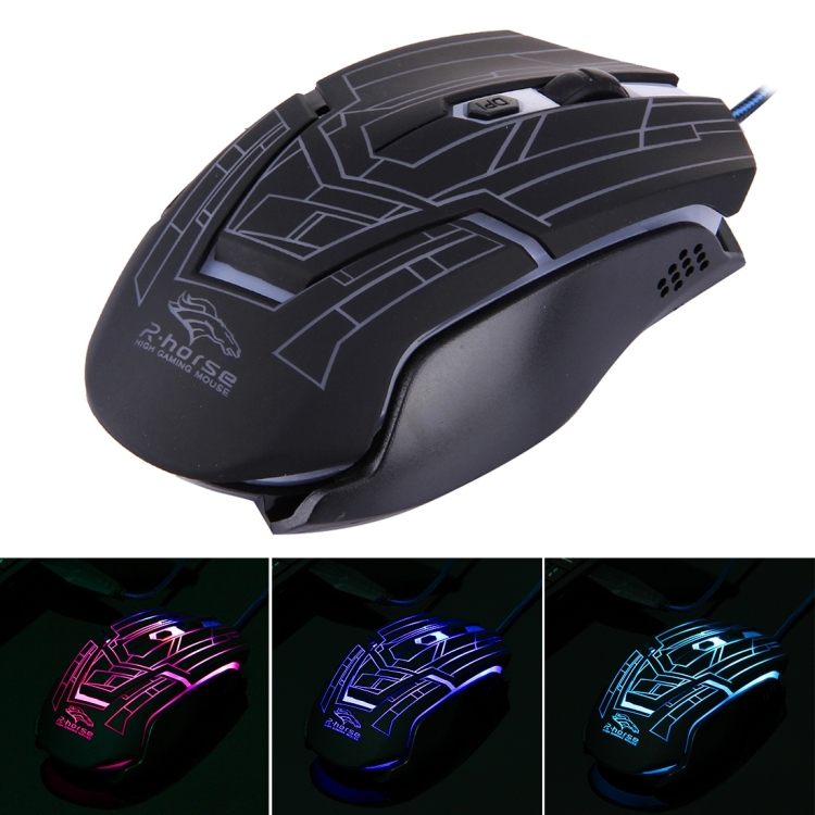 R.horse FC-5215 LED Light Color Changing USB 6 Buttons Max 3200 DPI ...