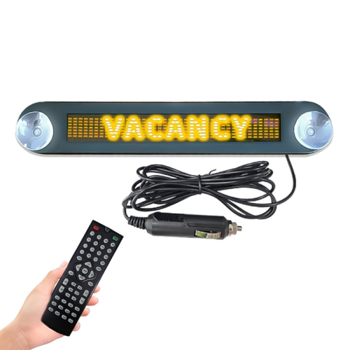 

DC 12V Car LED Programmable Showcase Message Sign Scrolling Display Lighting Board with Remote Control(Yellow Light)