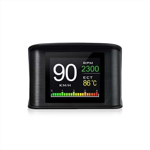 

P10 HUD 2.2 inch Car OBD2 Smart Digital Meter with TFT LCD Multi-color, Speed & RPM & Water Temperature & Oil Consumption & Driving Distance / Time & Voltage Display, Over Speed Alarm, Low Voltage Alarm, Kilometers & Miles Switching, Light Sensor Function