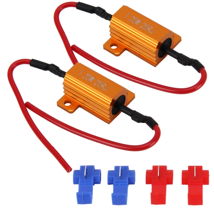 

2 PCS Car Canbus Error Canceller Decoder Load Resistor LED 25W 25 Ohm No Blinking Decoder