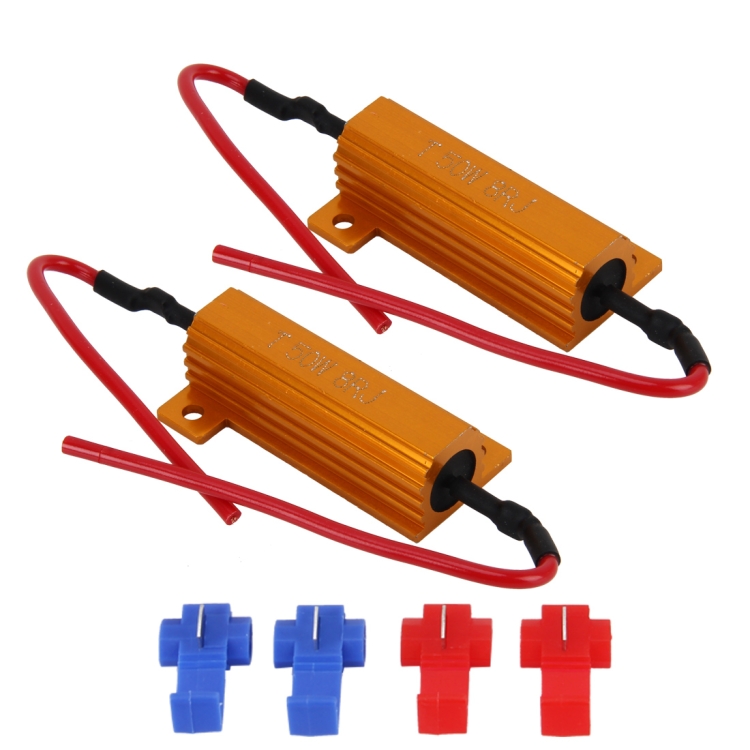 

2 PCS Car Canbus Error Canceller Decoder Load Resistor LED 50W 8 Ohm No Blinking Decoder