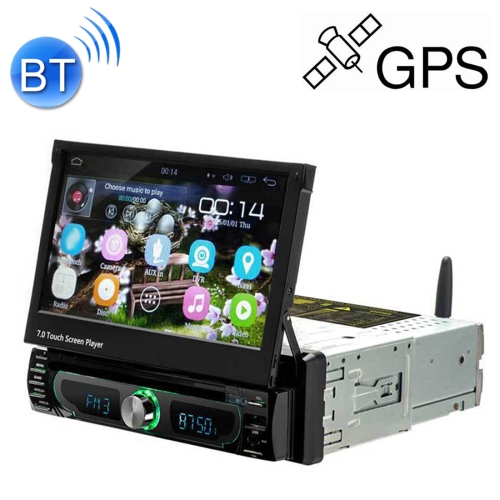 7" Single 1 Din Car Stereo Radio MP5 Player GPS SAT NAV EU Map Bluetooth+Camera