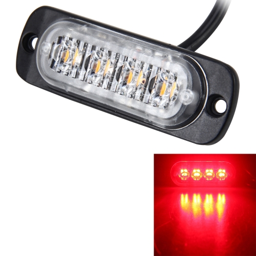 4 Lampes D'avertissement Flash D'Urgence LED Stroboscopique 12/24V