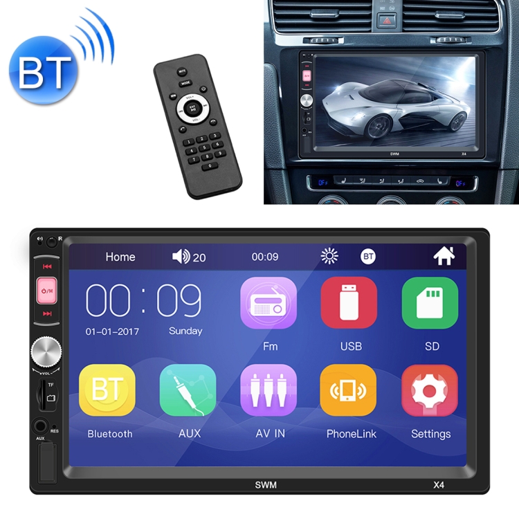 

X4 7 inch Universal Car Radio Receiver MP5 Player, Support FM & Bluetooth & Phone Link with Remote Control