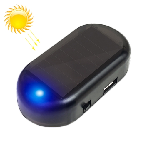LQ-S10 Auto Solar Power Simulierter Dummy-Alarm Warnung Diebstahlsicherung  LED Blinkendes Sicherheitslicht Gefälschte Lampe (Blaulicht)