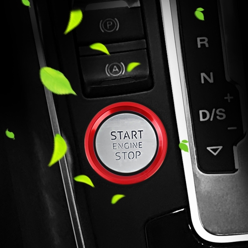 

Car Engine Start Key Push Button Ring Trim Aluminum Alloy Sticker Decoration for Audi(Red)