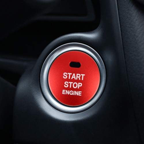 

3D Aluminum Alloy Engine Start Stop Push Button Cover Trim Decorative Sticker for Mazda(Red)