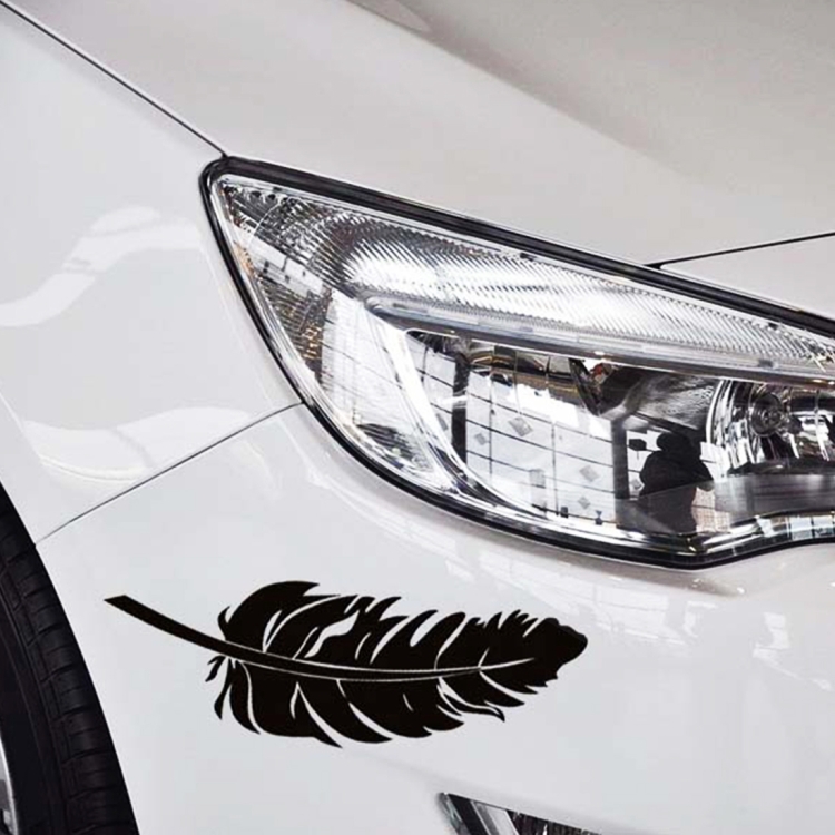 

10 PCS Emblem Feather Car Stickers Waterproof Plastic Decal Sticker(Black)