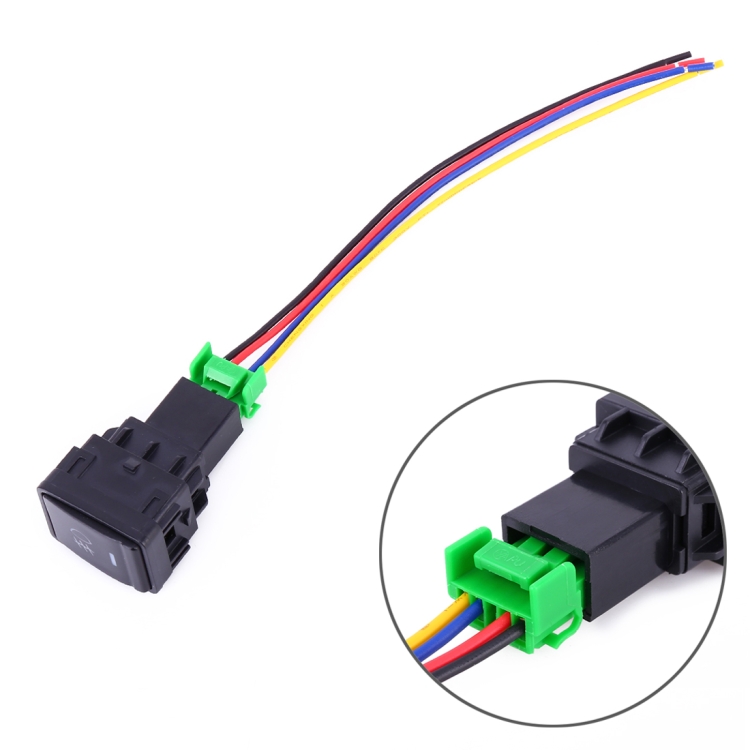 

Car Fog Light 5 Pin On-Off Button Switch with Cable for Nissan Sylphy(Green Light)