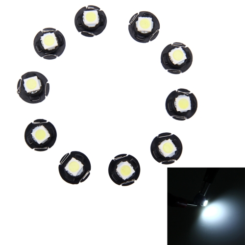 

10 PCS 0.5W T4.7 Wedge Instrument Panel LED Light Dashboard Gauge Cluster Indicator Lamp Bulb(White Light)