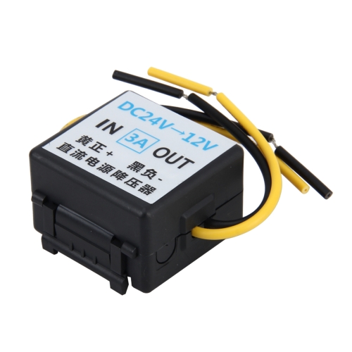 

DC 24V to 12V Car Power Step-down Transformer, Rated Output Current: 3A