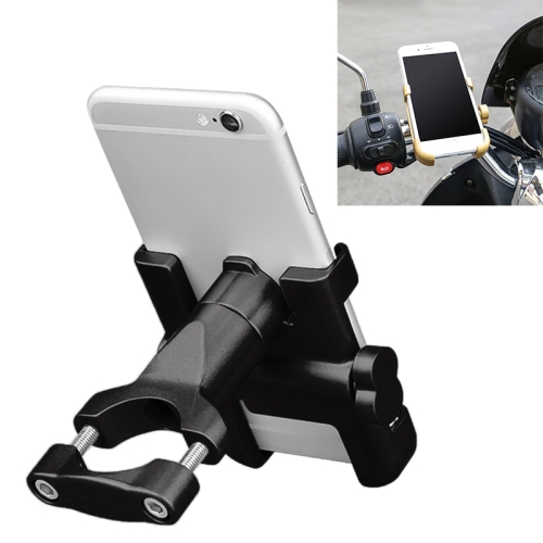 

Motorcycle Handlebar Aluminum Alloy Phone Bracket, Suitable for 60-100mm Device(Black)