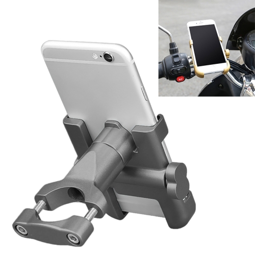 

Motorcycle Handlebar Aluminum Alloy Phone Bracket, Suitable for 60-100mm Device(Grey)
