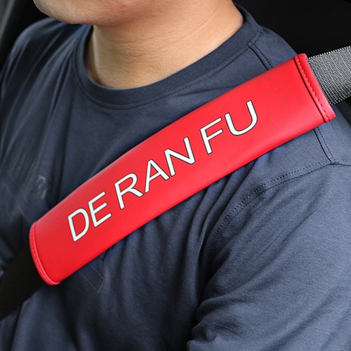 Deranfu 자동차 안전 커버 스트랩 안전 벨트 어깨 보호대 (빨간색)