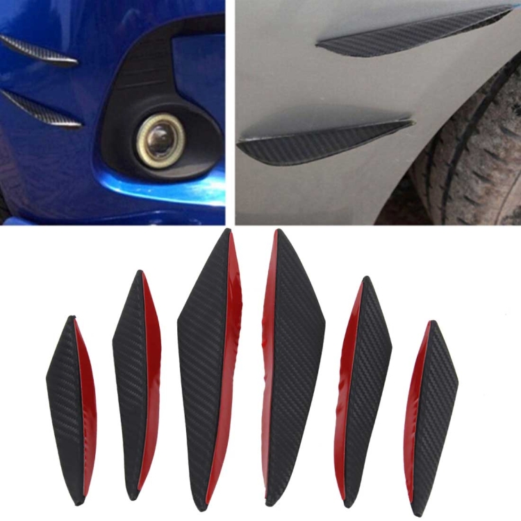 6 PCS Universal Carbon Fiber Style Car Front Bumper Body Spoiler Lip ...