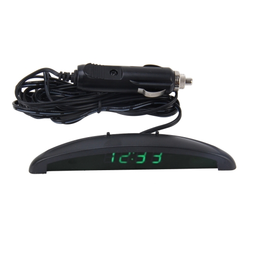 

2 in 1 Car LED Digital Display Thermometer Clock(Green)