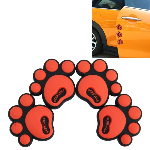 4 PCS Dog Footprint Form Cartoon Style PVC Auto Auto Protection Anti-Kratzer  Türschutz Dekorativer Aufkleber (