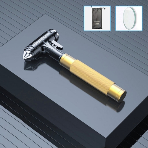 

Car Safety Hammer Emergency Escape Seat Belt Cutter Window Breaker Rescue Tool(Black Gold)(Black Gold)