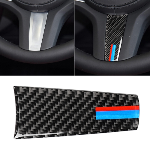 

Car Tricolor Carbon Fiber Steering Wheel Decorative Sticker for BMW 5 Series G30/G38 X3 G01/G08