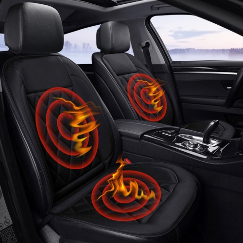 Fodera per cuscino riscaldante per sedile auto 12V riscaldato invernale  caldo, doppio sedile (nero)