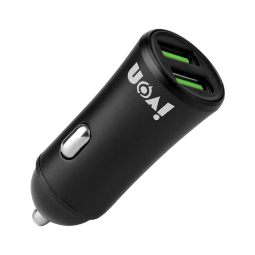 

IVON CC26 5V 2.1A Dual USB Port Mini Car Charger(Black)