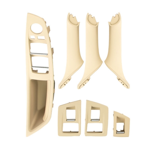 

Car High Configuration Version Inside Doors Handle Pull Trim Cover 5141 7225 873 for BMW F10 F18, Left Driving (Beige)