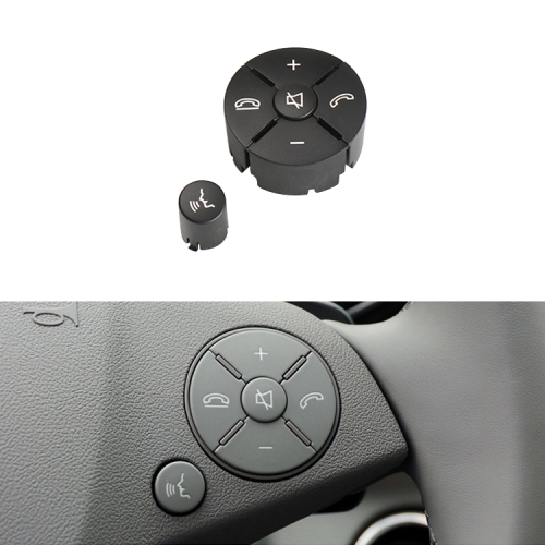 

Car Right Side Steering Wheel Switch Buttons Panel for Mercedes-Benz W204 2007-2014, Left Driving(Black)