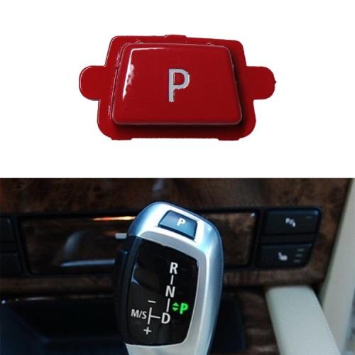

Car Gear Lever Auto Parking Button Letter P Cap for BMW X5 X6 2007-2013, Left Driving (Red)